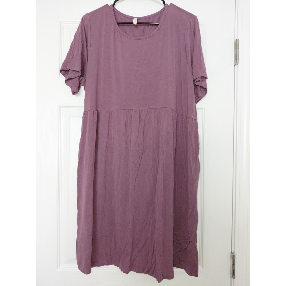 Women's 2XL MTS Tshirt Dress Loose Fit, Short Sleeves, Round Neck
